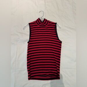 Anthropology-Sanctuary Red and Black Striped Top